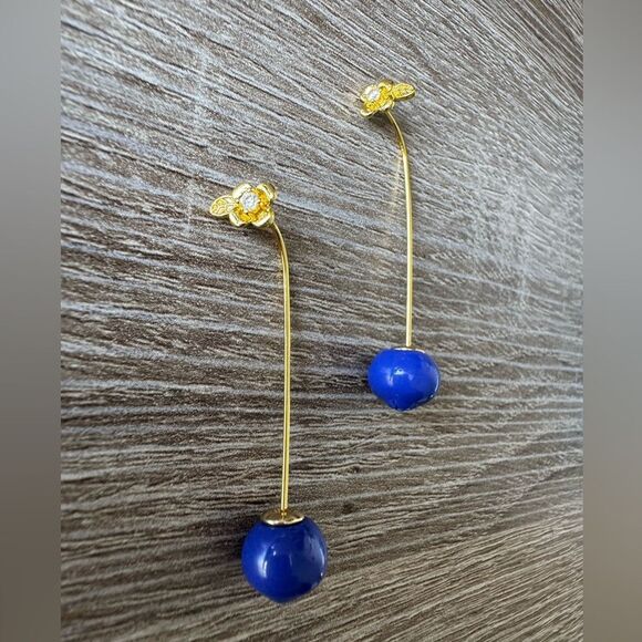 Blueberry drop Earrings A1247 - Picture 3 of 4